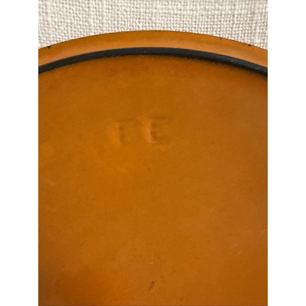 Descoware Cast Iron LID 22 FE Orange Flame‎ Belgium Vintage Cookware LID ONLY